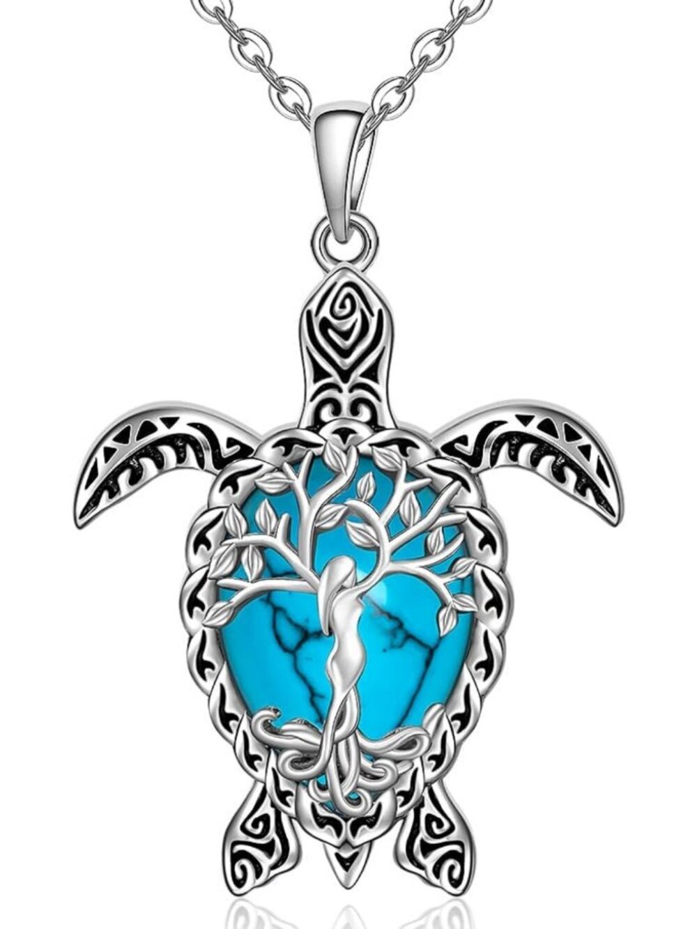 Sterling Silver Turtle Pendant Necklace for Women | Sea-Inspired Jewelry Gift
